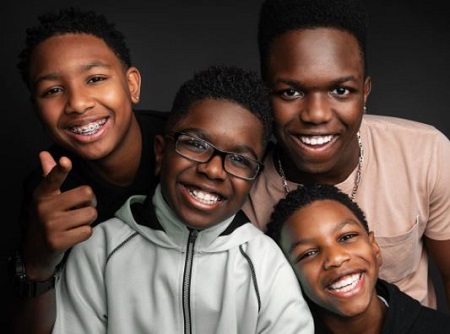 Wanya Morris and Traci Nash sons, Wanya II, Wanya III, Wanya IV, and Wanya Morris V.